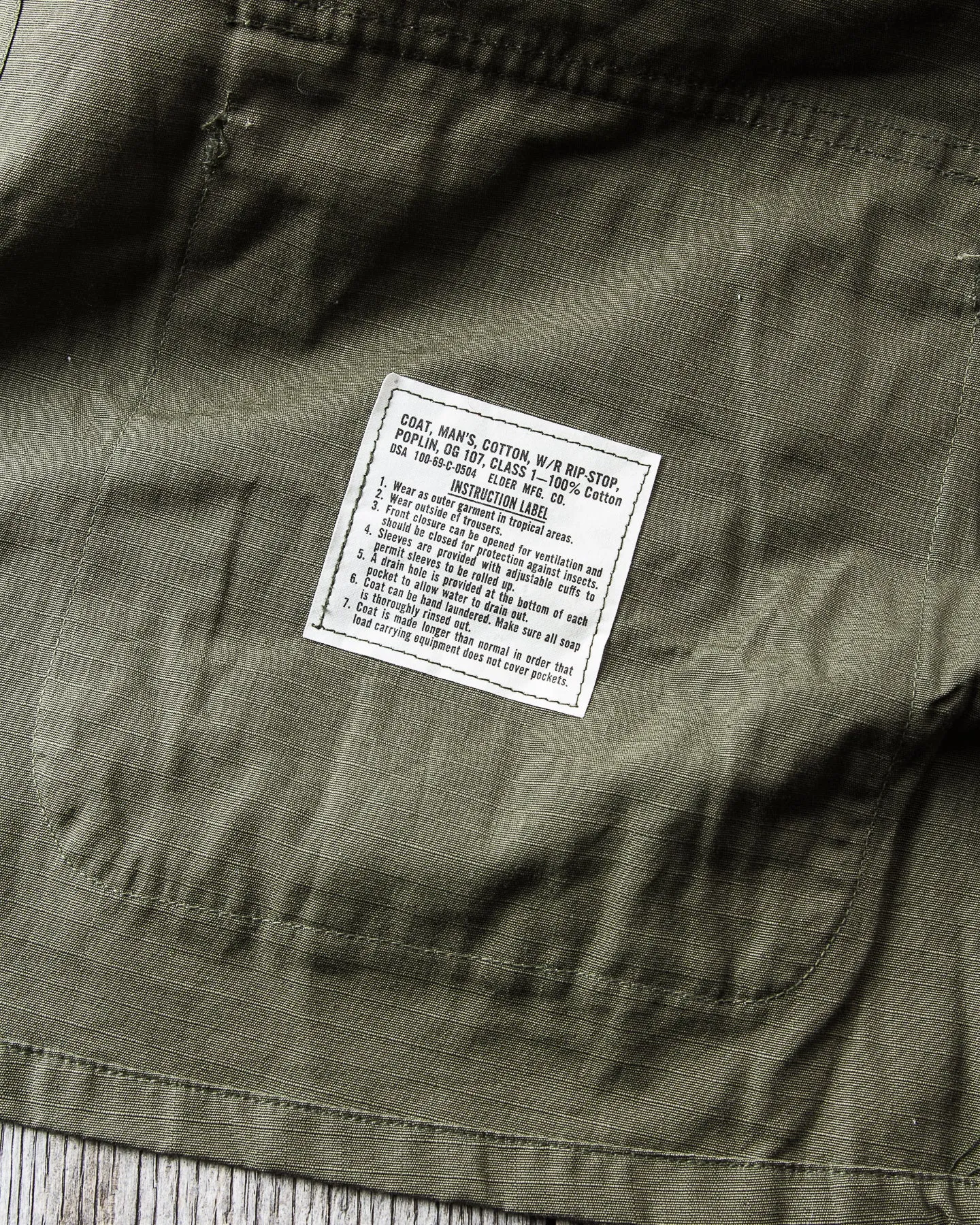 Vintage Deadstock 1969 US Army Ripstop Tropical Jacket Size: Large Long
