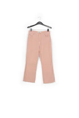 Vintage pink cotton-corduroy flared-fit pants