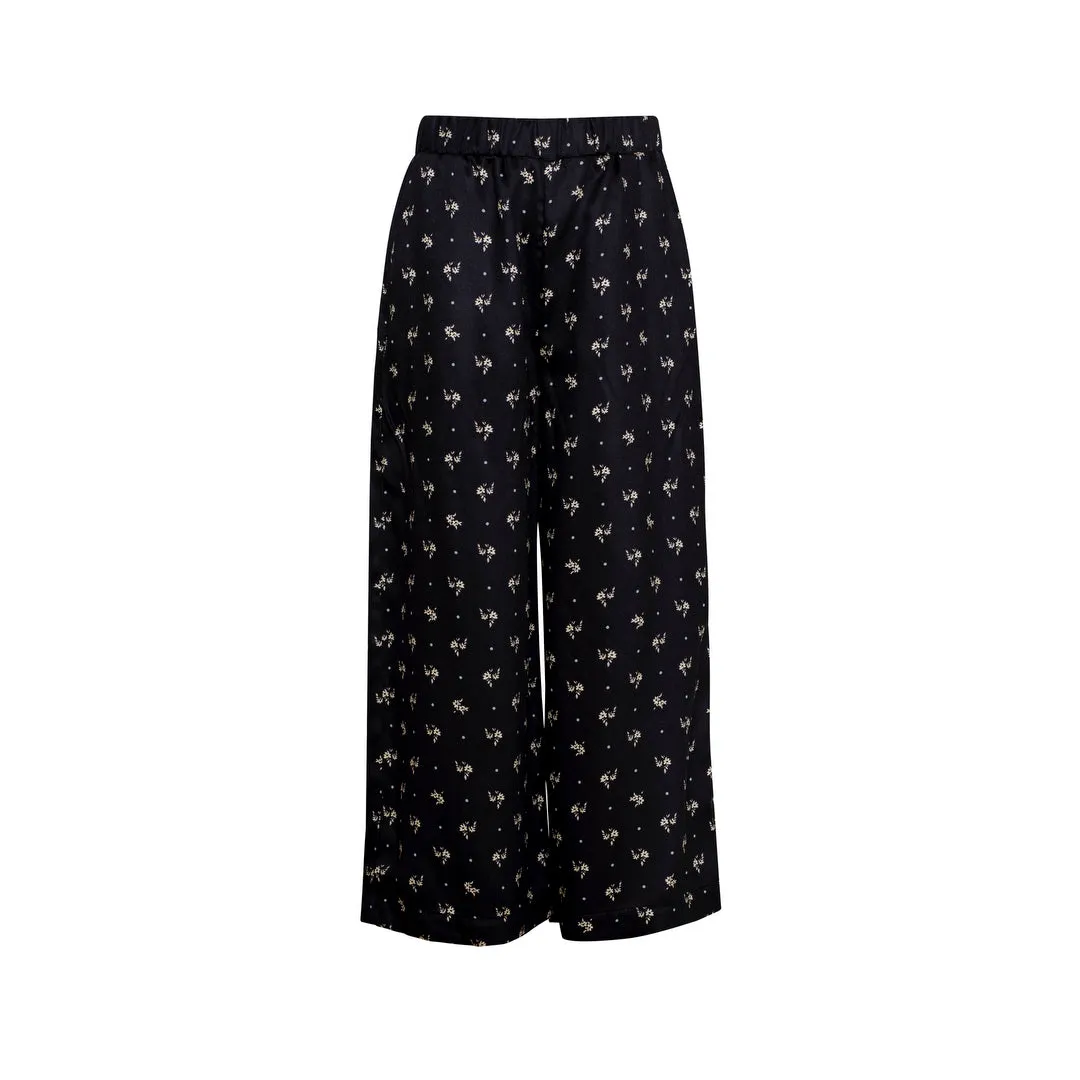 Viscose PJ Pants Pearl, Black