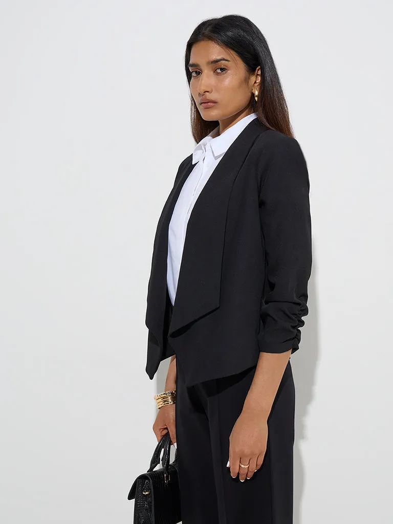 Wardrobe Black Solid Blazer