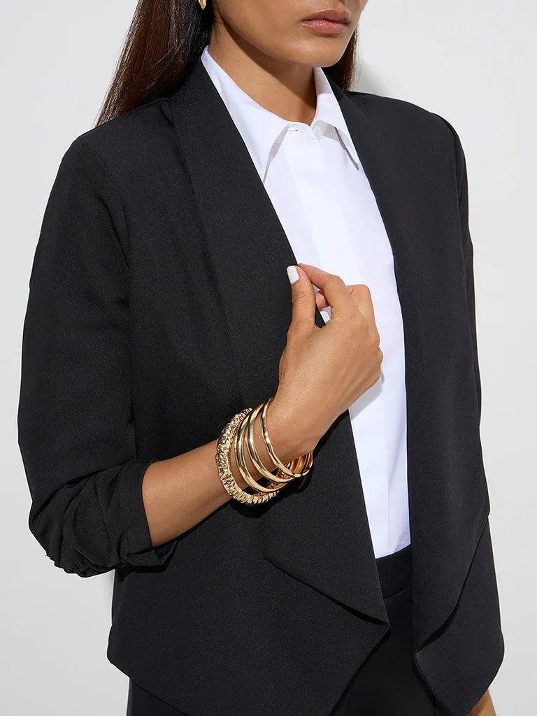 Wardrobe Black Solid Blazer