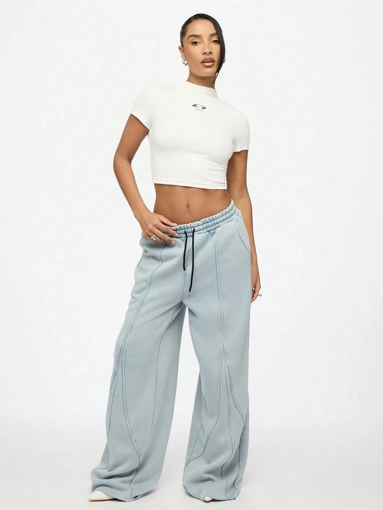 Washed Loose Fit Seamed Sweatpants - Stylish & Comfortable
