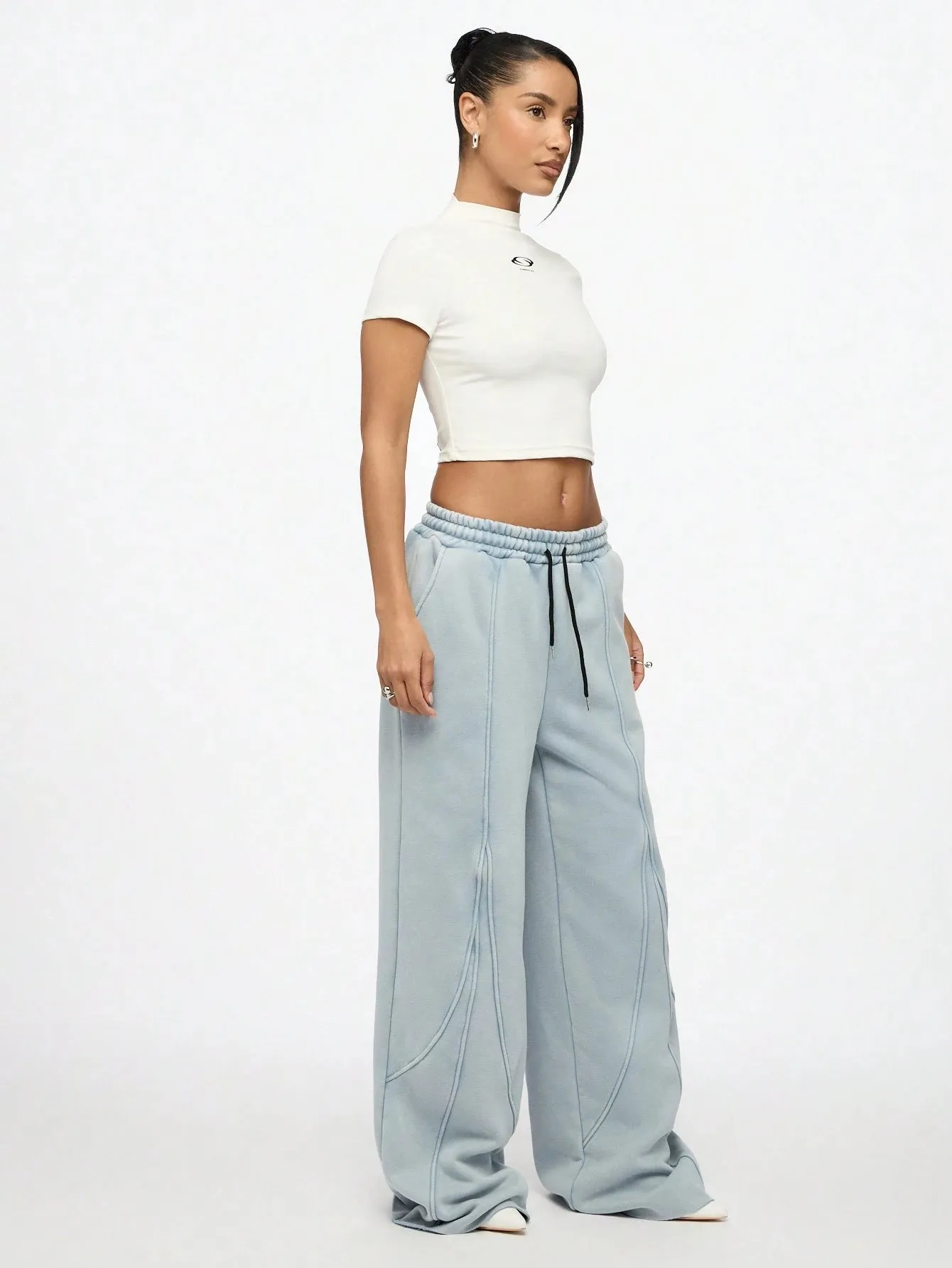Washed Loose Fit Seamed Sweatpants - Stylish & Comfortable