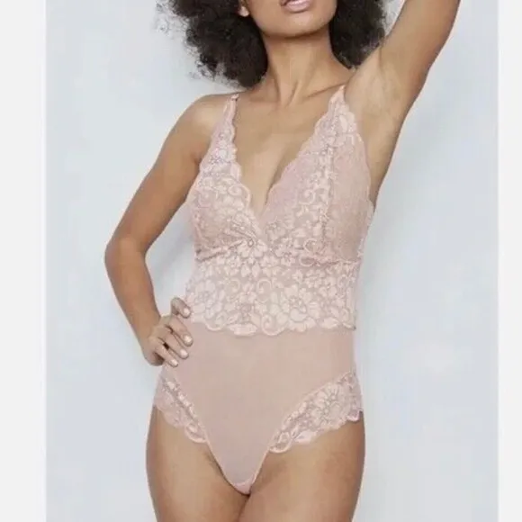 We Are HAH (Hot As Hell) Smarty Pants Bodysuit Copper Rose Size L - NWT