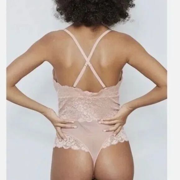 We Are HAH (Hot As Hell) Smarty Pants Bodysuit Copper Rose Size L - NWT