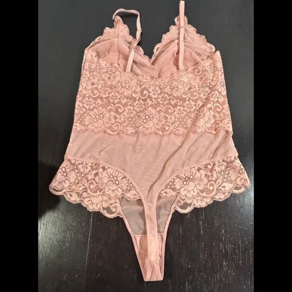 We Are HAH (Hot As Hell) Smarty Pants Bodysuit Copper Rose Size L - NWT