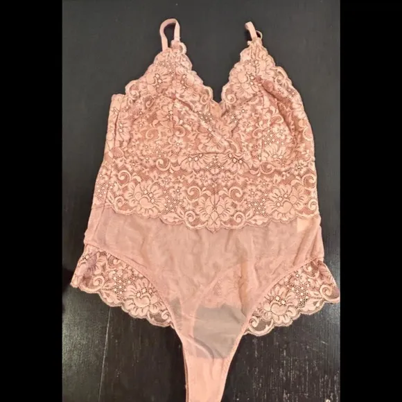 We Are HAH (Hot As Hell) Smarty Pants Bodysuit Copper Rose Size L - NWT
