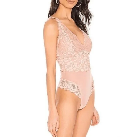 We Are HAH (Hot As Hell) Smarty Pants Bodysuit Copper Rose Size L - NWT