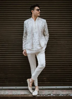 White dahlia short jacket set