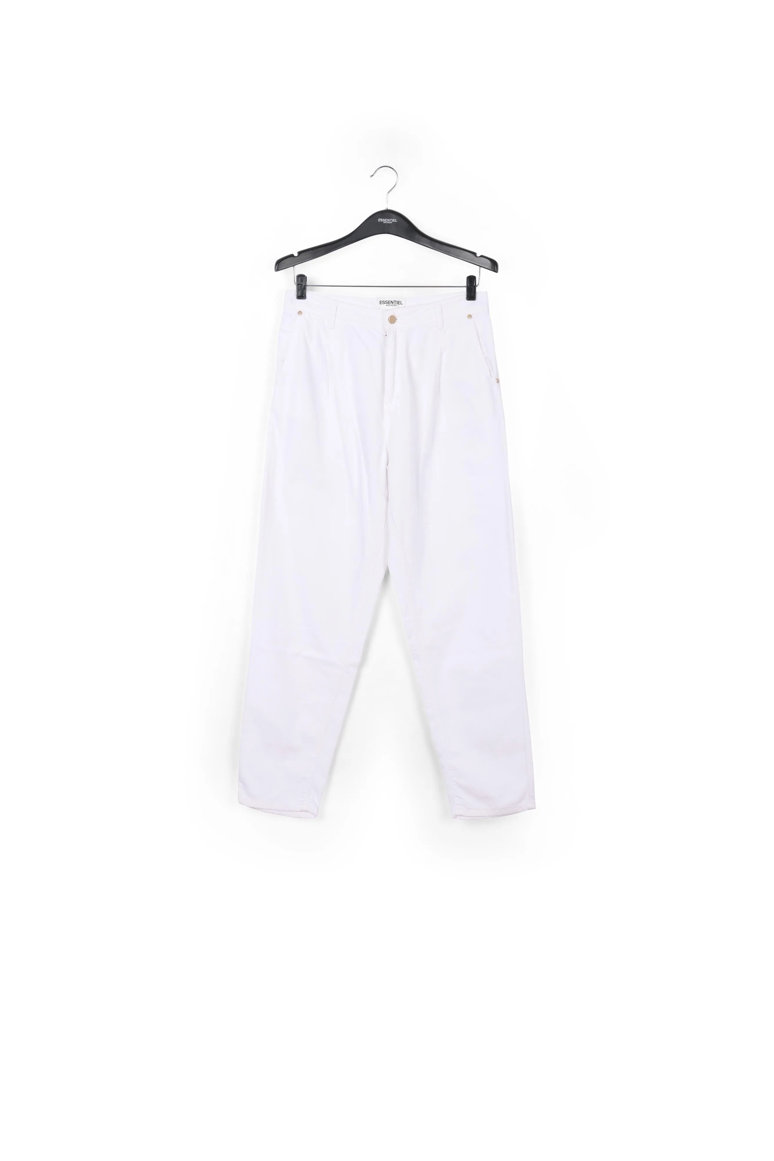 White loose-fit denim pants