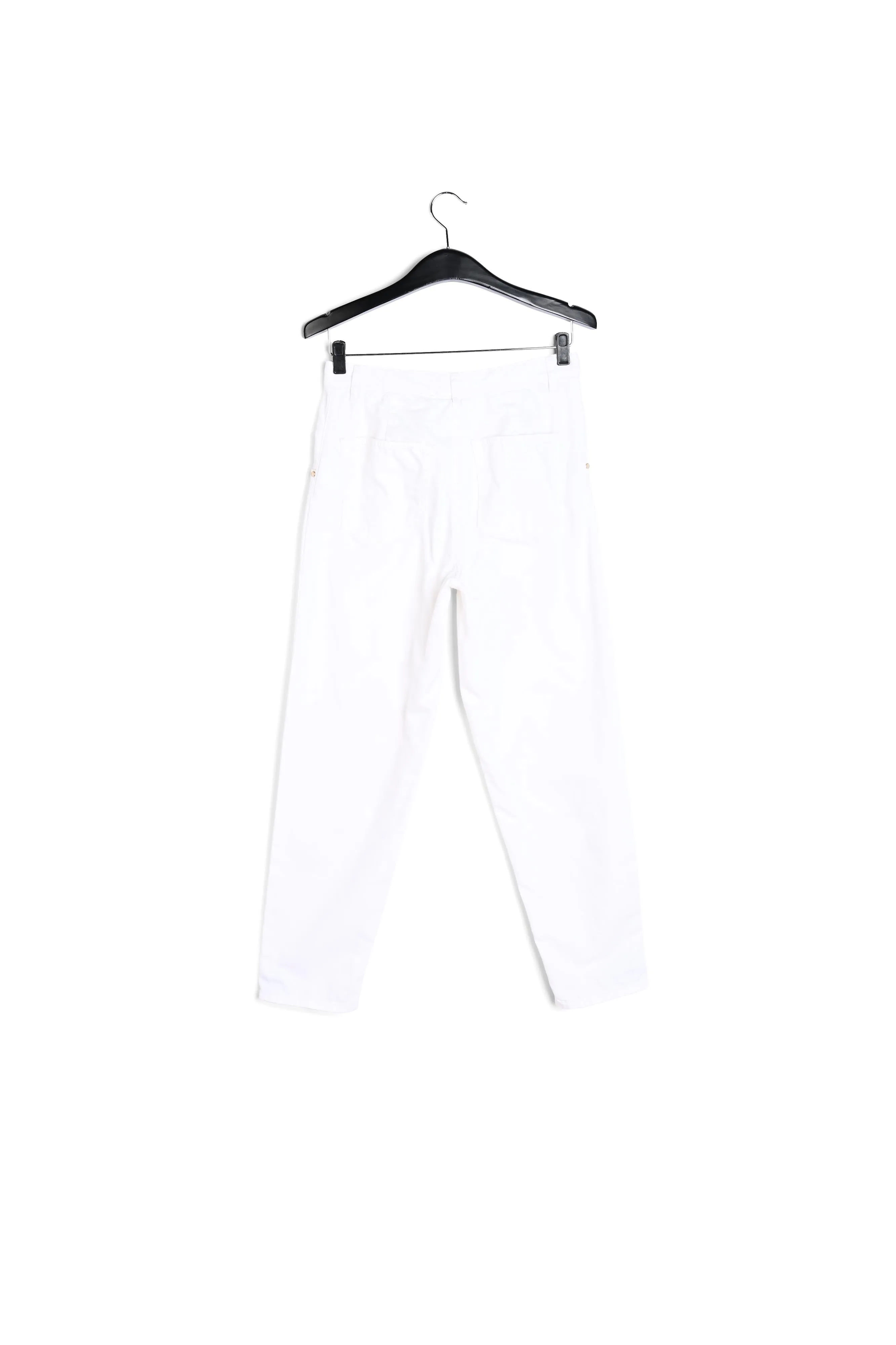 White loose-fit denim pants