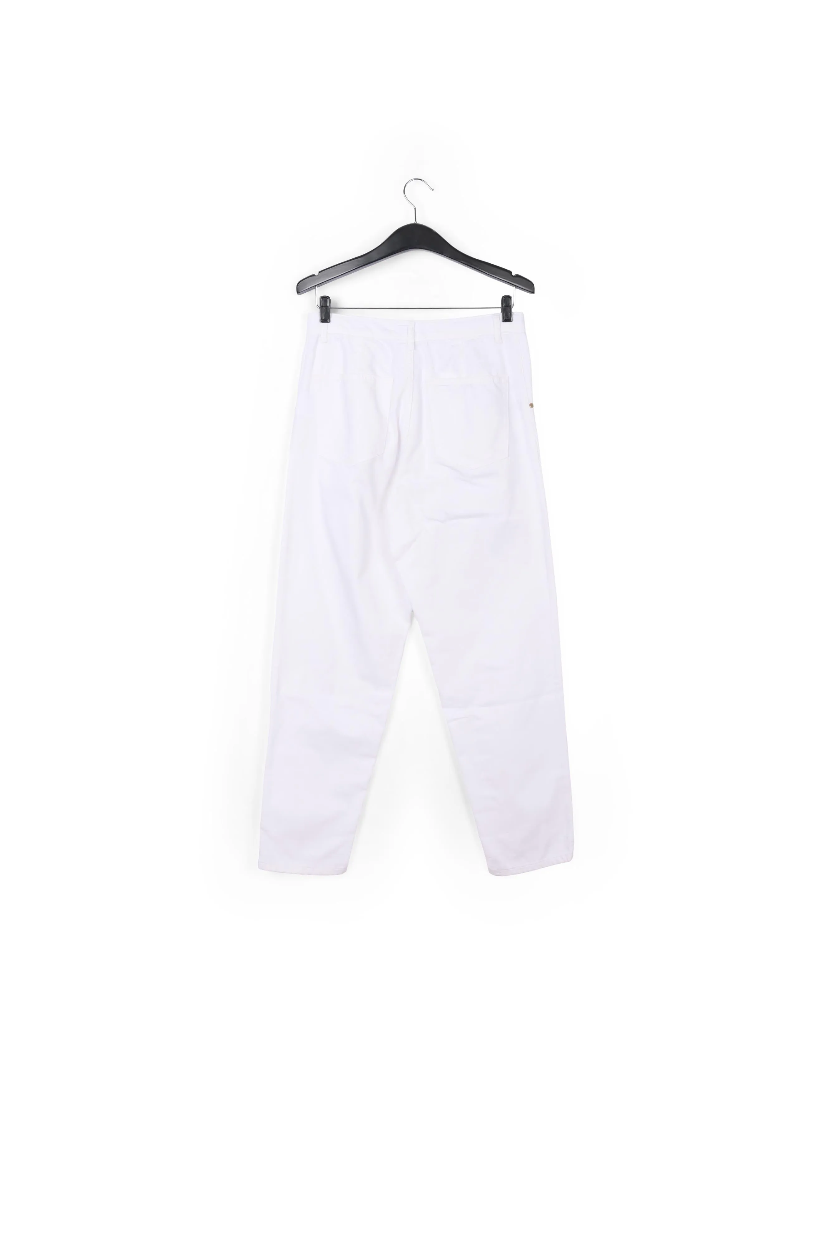 White loose-fit denim pants