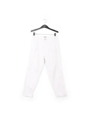 White loose-fit denim pants