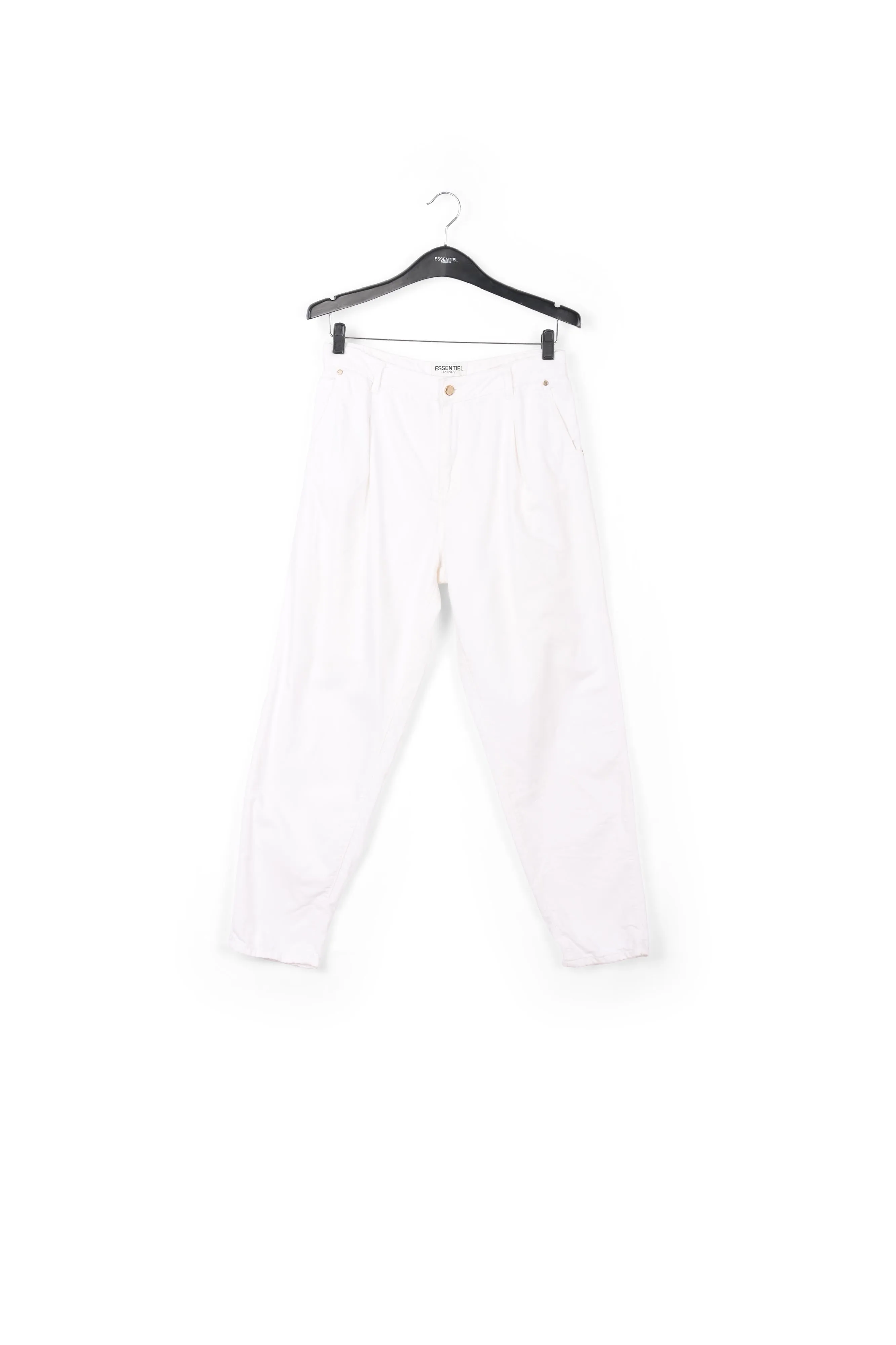 White loose-fit denim pants