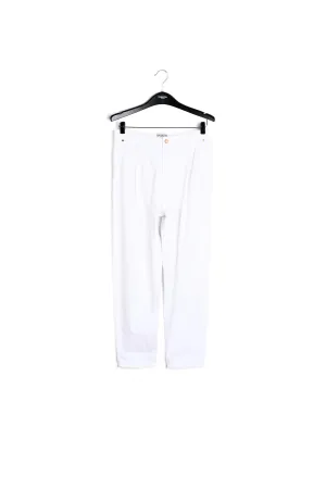 White loose-fit denim pants