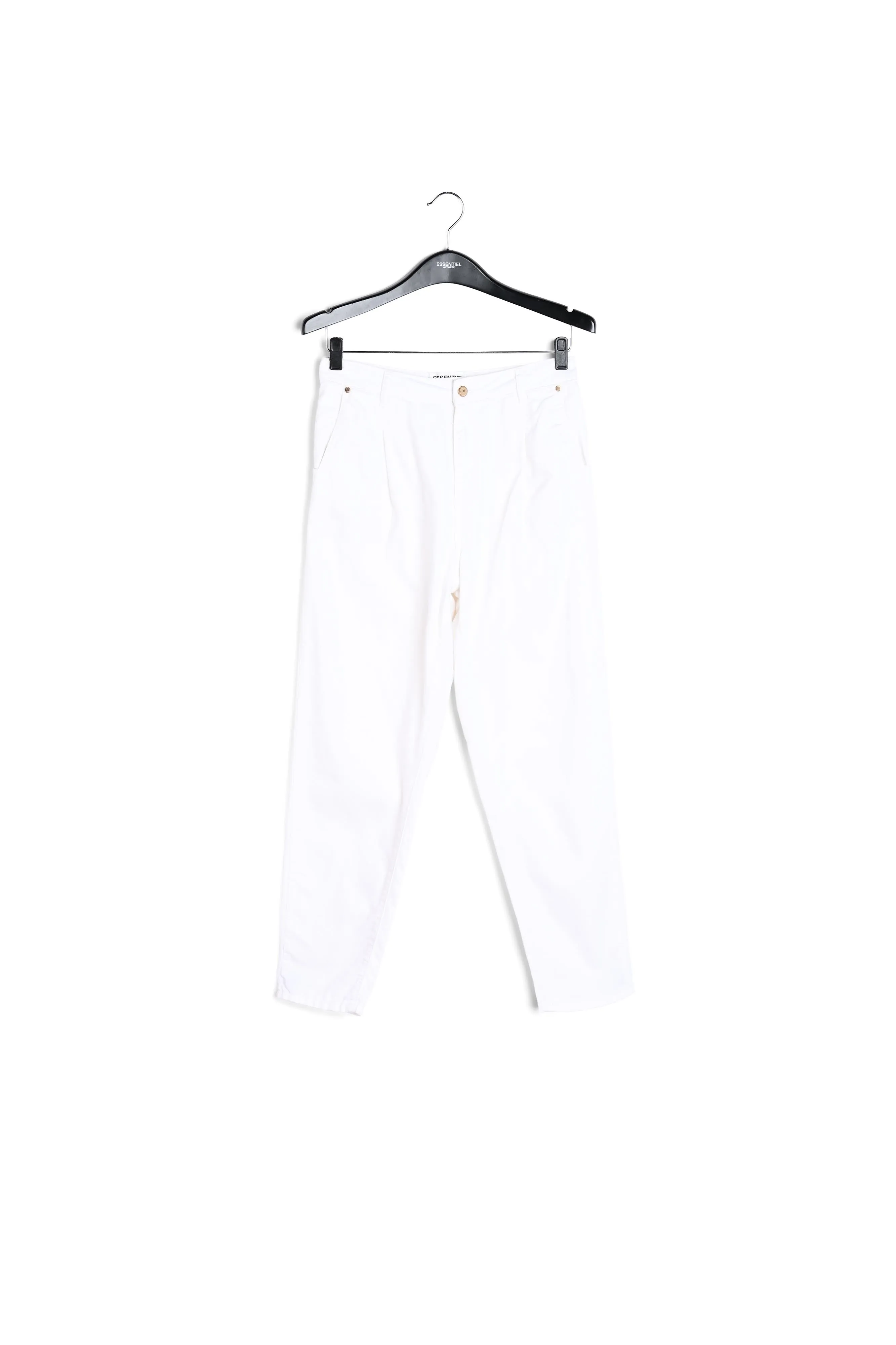 White loose-fit denim pants