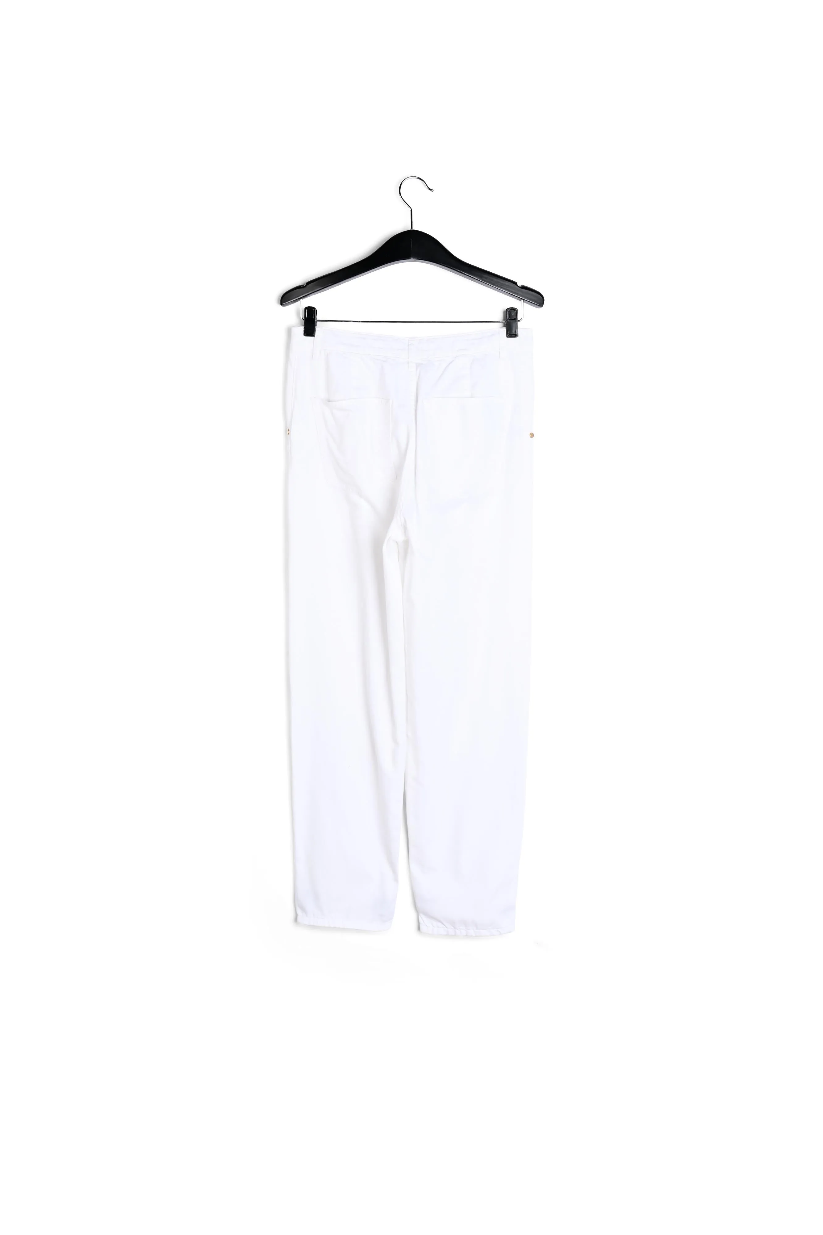 White loose-fit denim pants