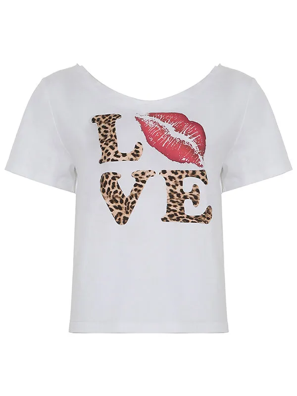 White Y2k monogram oversized shirt in short sleeve