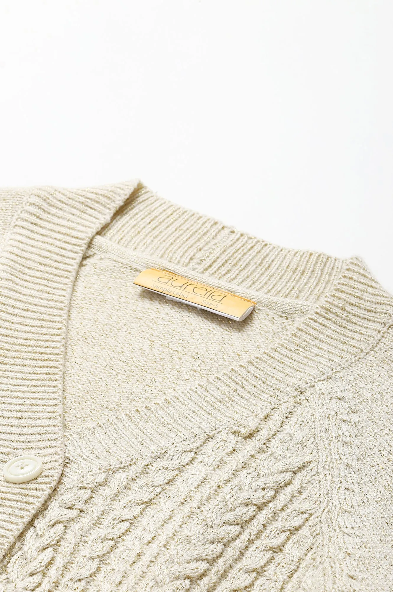 White Yarn-dyed Short Coat