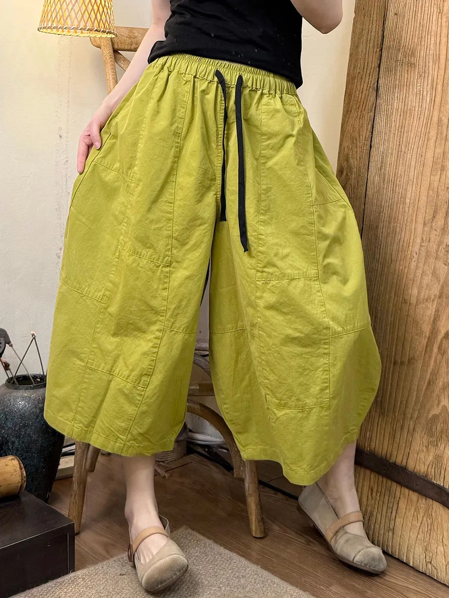 Women Casual Pure Color Cotton Harem Pants