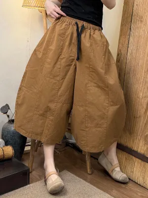 Women Casual Pure Color Cotton Harem Pants