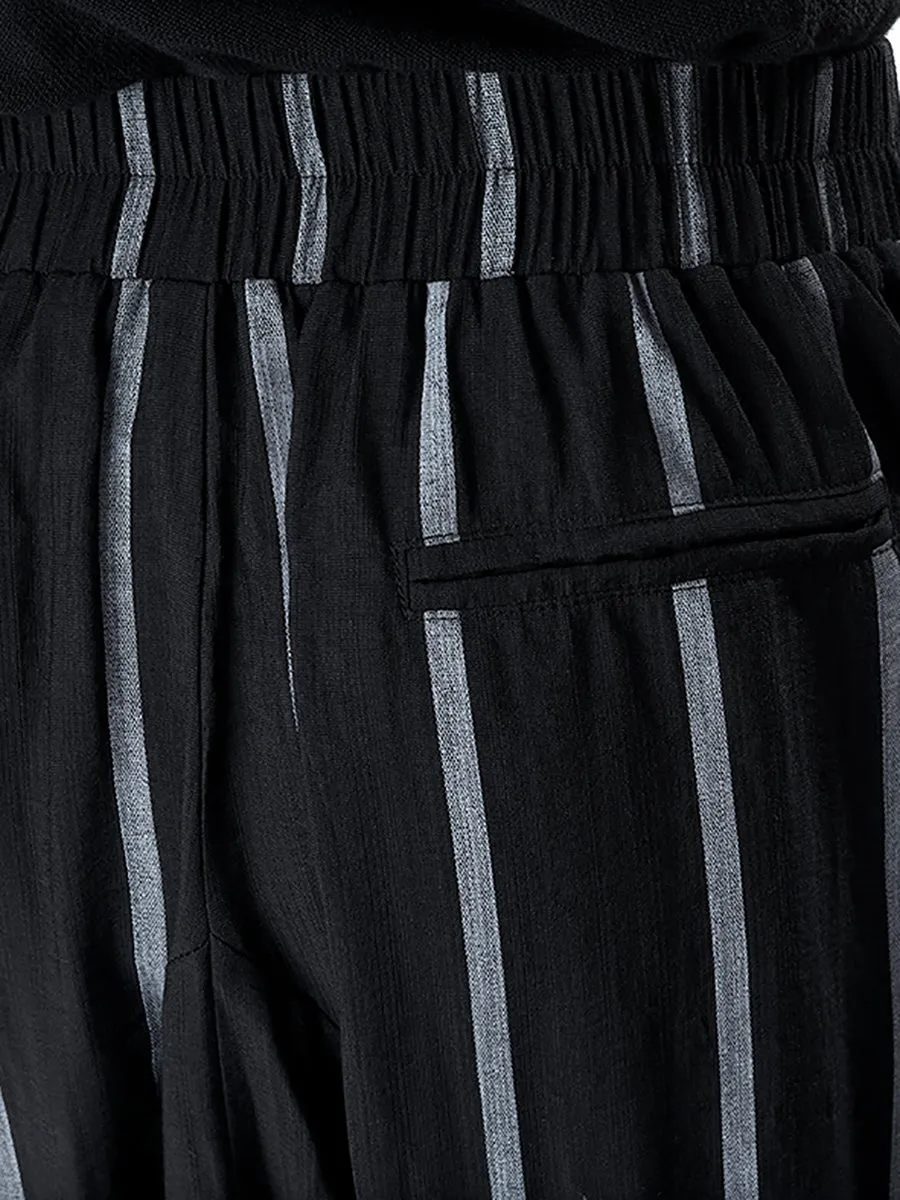 Women Summer Casual Stripe Harem Capri Trousers
