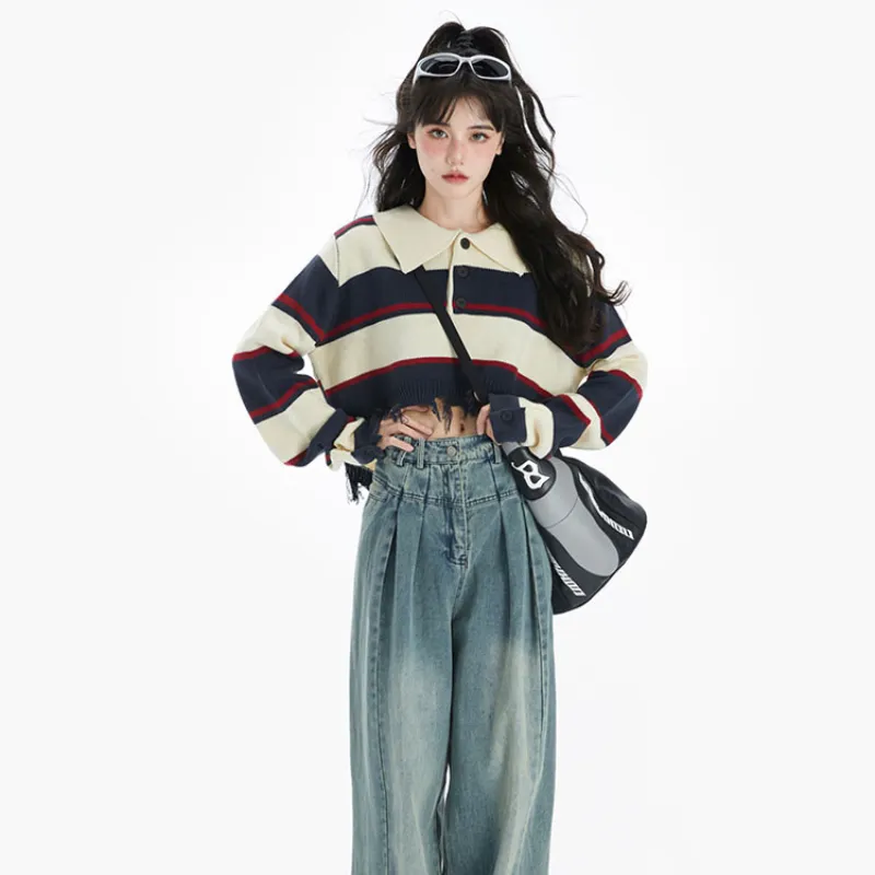 Women Vintage Stripe Sweater