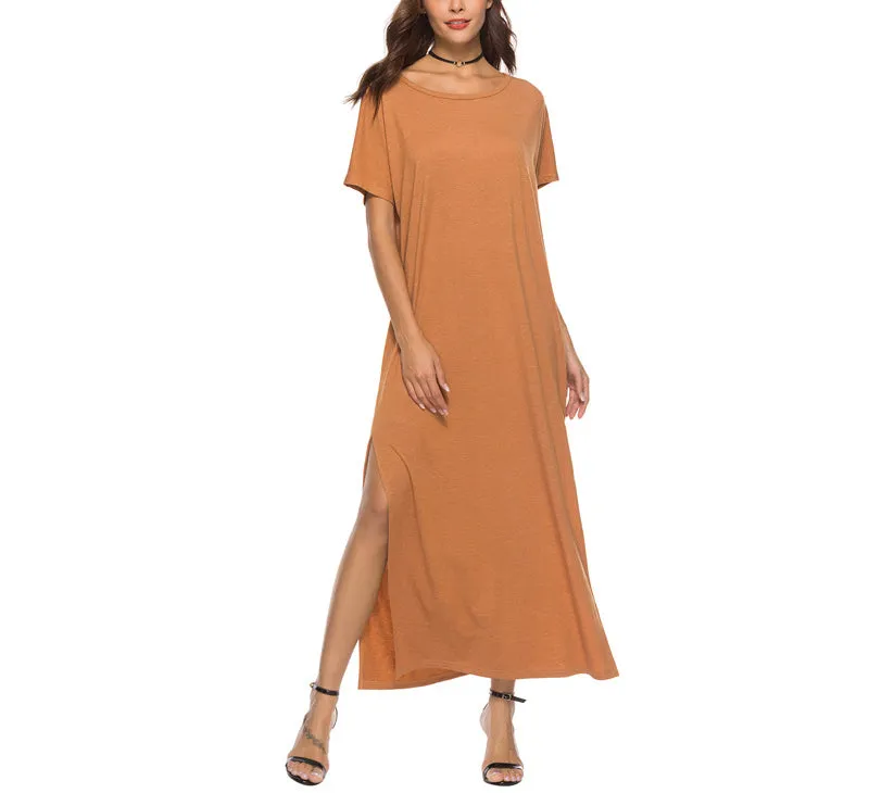 Women's Large Swing Solid Color Dress