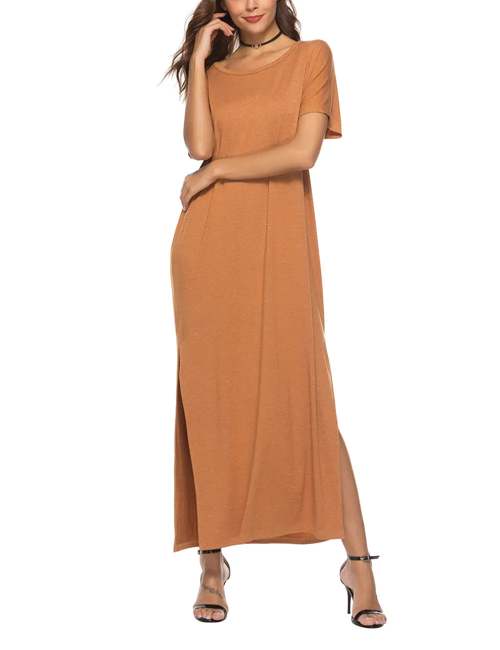 Women's Large Swing Solid Color Dress