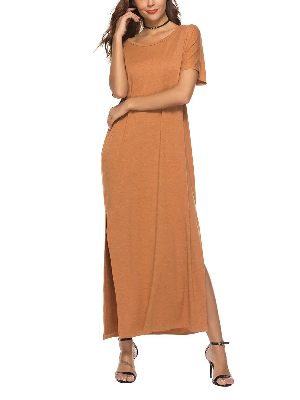 Women's Large Swing Solid Color Dress