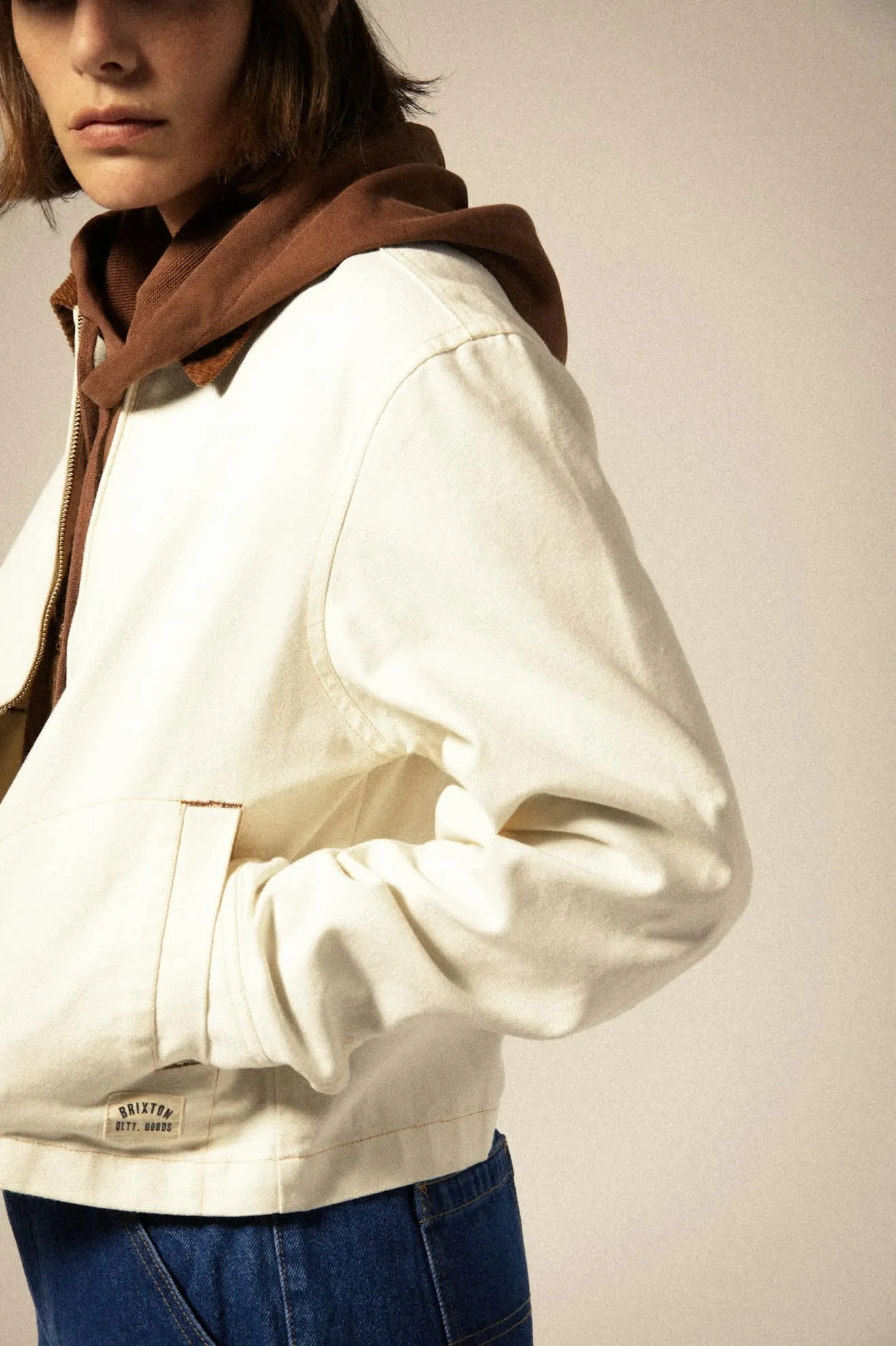 Womens Mechanics Garage Zip Jacket | Egret White