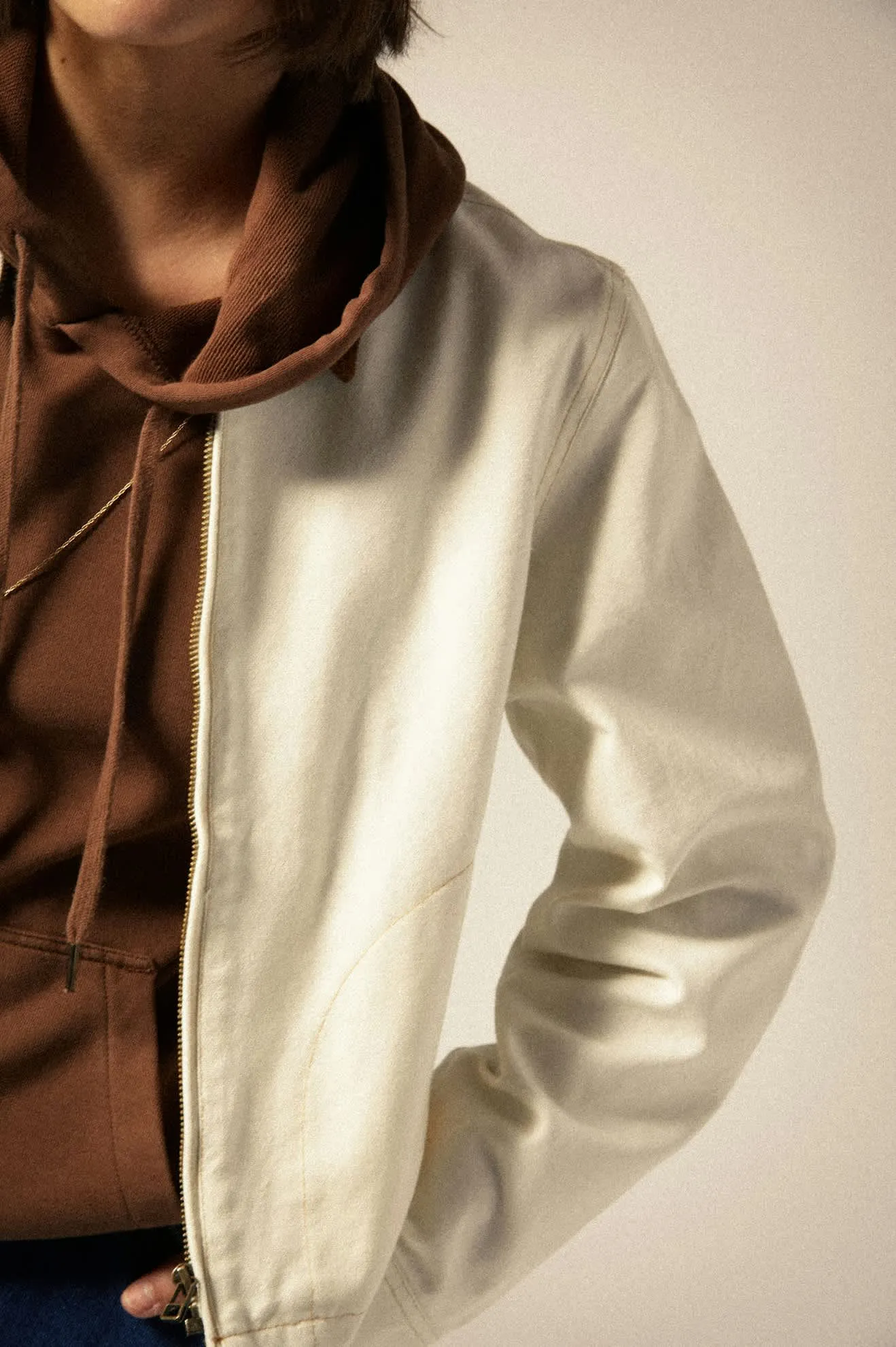 Womens Mechanics Garage Zip Jacket | Egret White