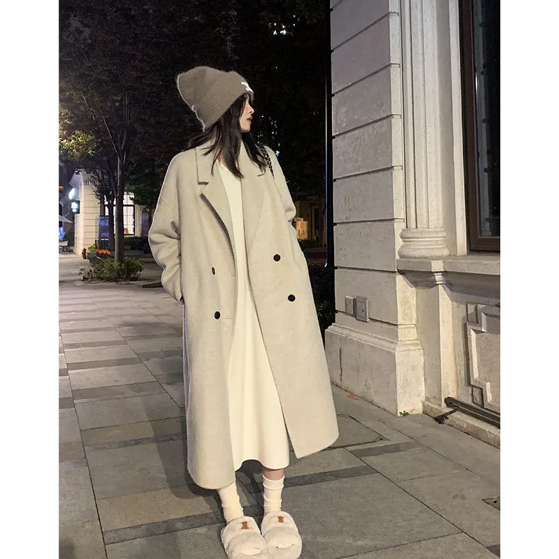 XIEYINSHE 2025popular autumn and winter new  temperament long dress V-neck knitted dress women's clothing loose and thin bottoming sweater skirt