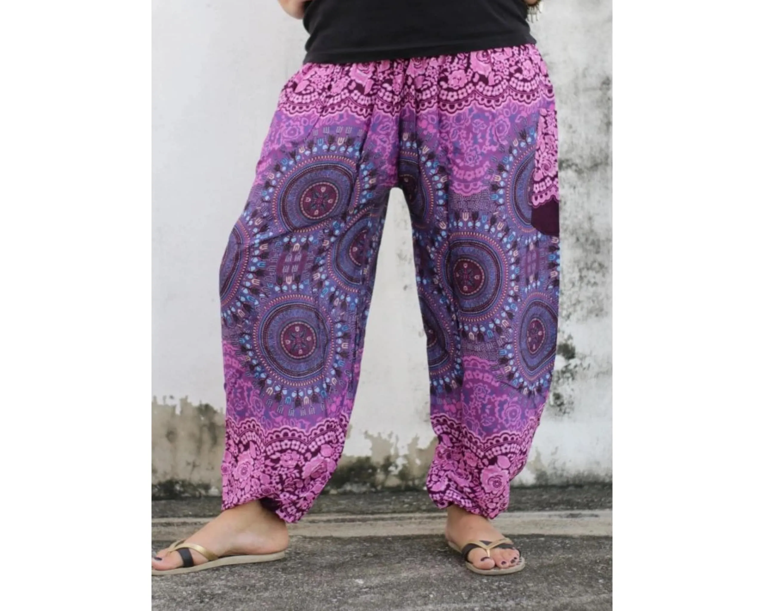 XL boho Pants/Bohemian Pants /Gypsy Harem Pants/Women Hippie Pants/Comfy Harem Pants with a Pocket