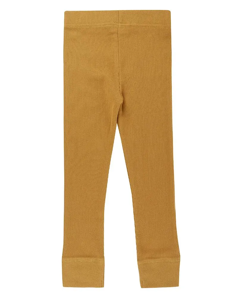 Yellow Rib Leggings
