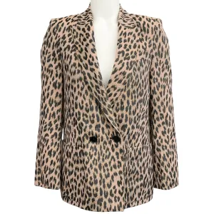 Zadig & Voltaire Brown Visko Leopard Print Jacket