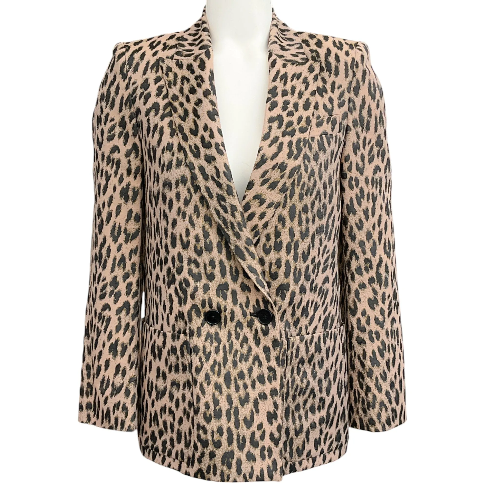 Zadig & Voltaire Brown Visko Leopard Print Jacket