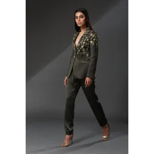 Zeefaa Midnight French Floral Blazer