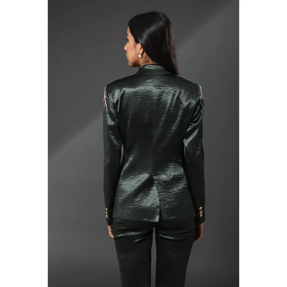 Zeefaa Paris Gold Metallic Blazer