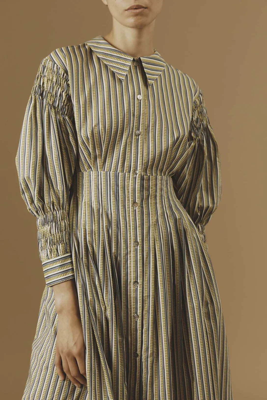 Zoe Long Dress | Caviar Stripes