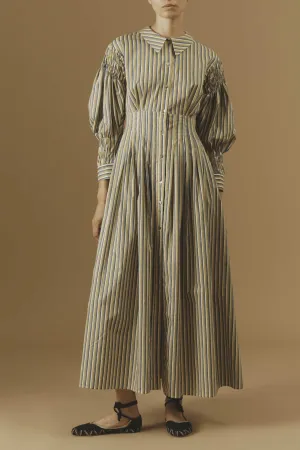 Zoe Long Dress | Caviar Stripes