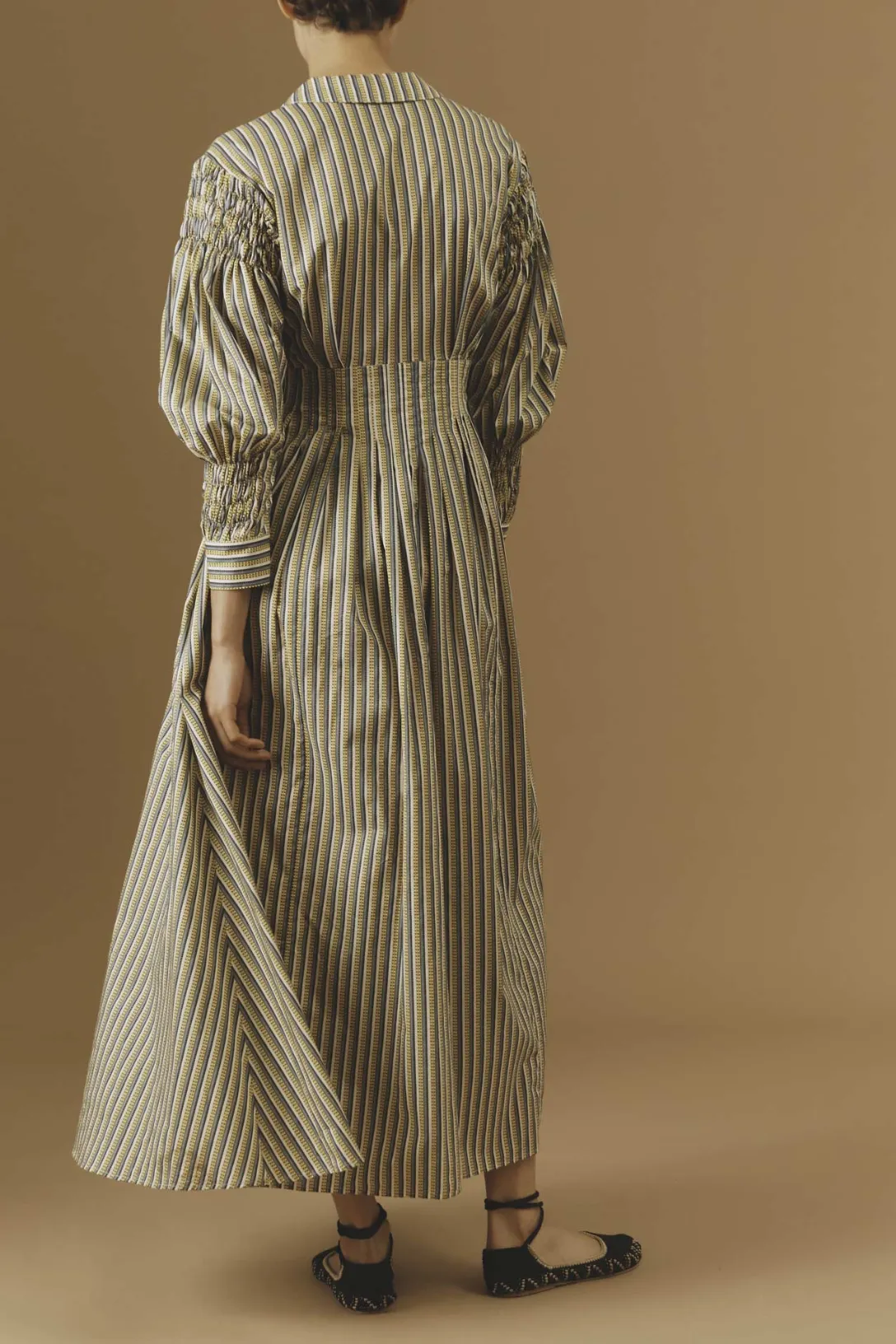 Zoe Long Dress | Caviar Stripes